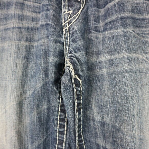 MEK Denim Heavy Boot Cut Thrashed Baggy 36W - Picture 6 of 8